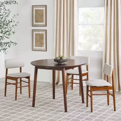 Walnut Wood Oval Dining Table with Leaf