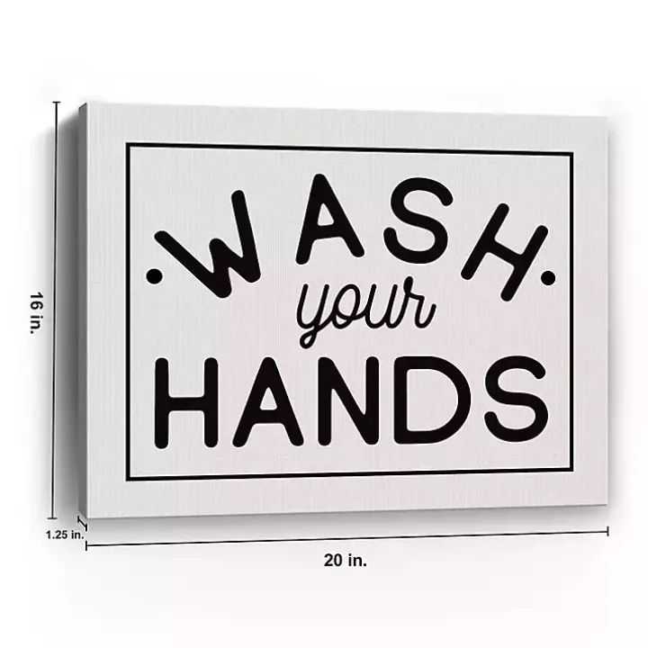 Wash Your Hands Giclee Canvas Art Print, 20x16 in.