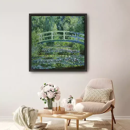 Water Lilies and Japanese Bridge Framed Art Print