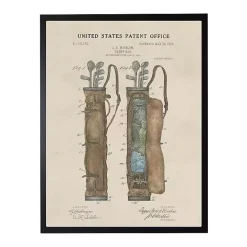 Watercolor Golf Bag Framed Art Print