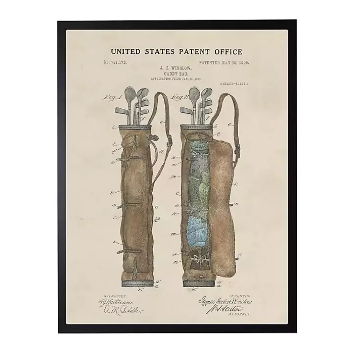 Watercolor Golf Bag Framed Art Print
