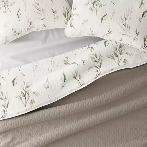 Watercolor Leaves Reversible 2-pc. Twin Quilt Set