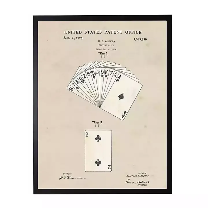 Watercolor Playing Cards Framed Art Print