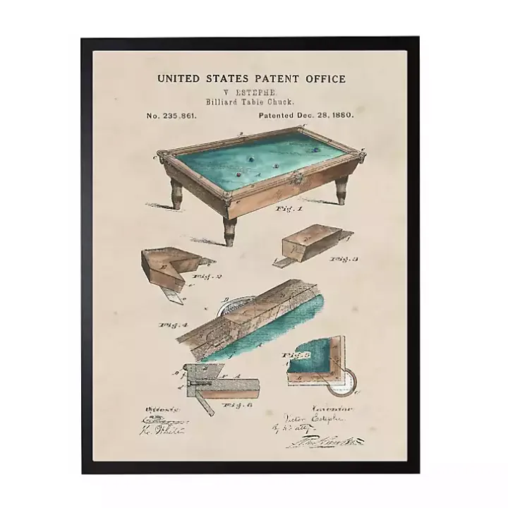 Watercolor Pool Table Framed Art Print