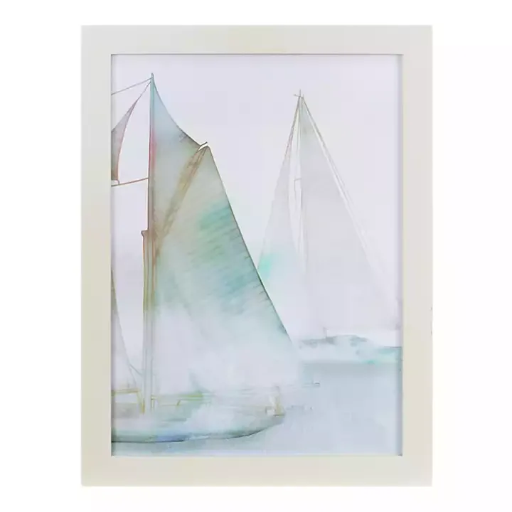 Watercolor Sailboats Framed Art Prints, Set of 2