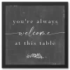 Welcome at This Table Black Framed Canvas Print