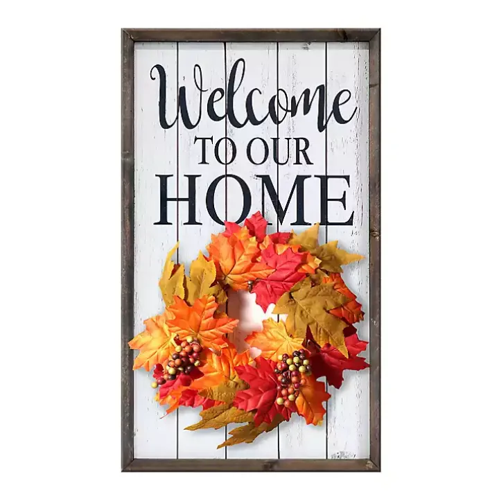 Welcome Interchangeable Wreath Wall Plaque