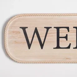 Welcome Twisted Edge Wood Wall Plaque
