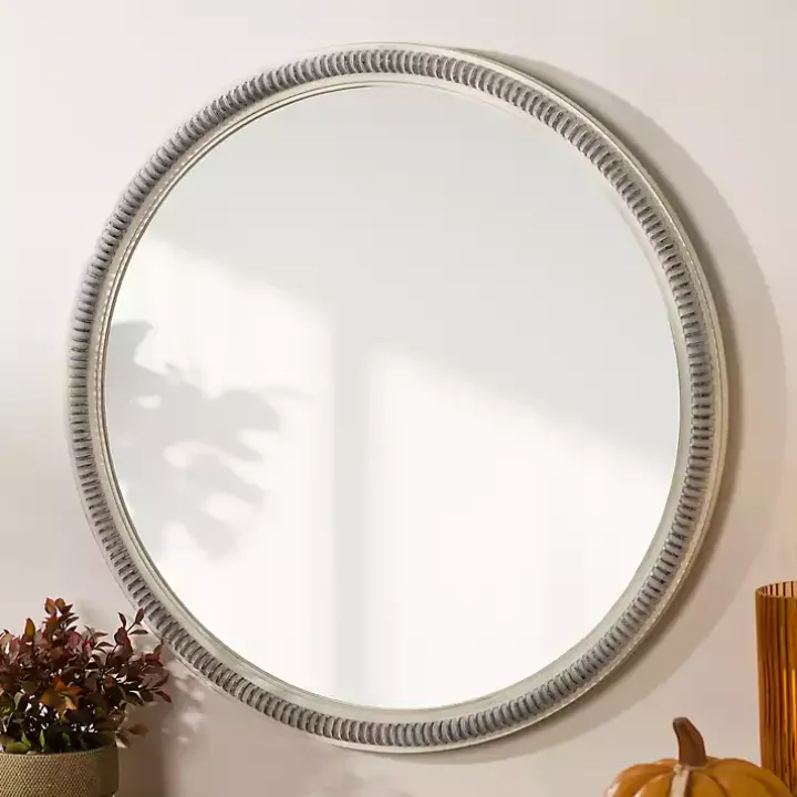 Wexford Ribbed Round Wall Mirror