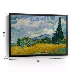 Wheat Field with Cypresses Canvas Print, 26x20 in.