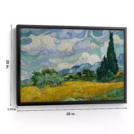 Wheat Field with Cypresses Canvas Print, 26x20 in.