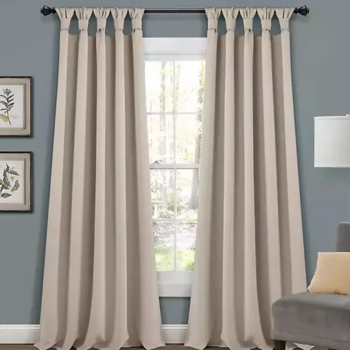 Wheat Knotted Curtain Panel Set, 84 in.