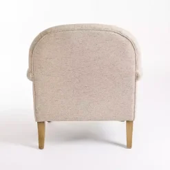 Wheat Tufted Chair & Ottoman Set