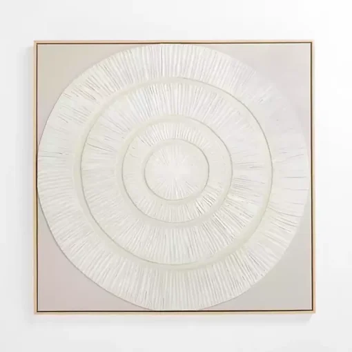 White Abstract Swirl Framed Canvas Art Print
