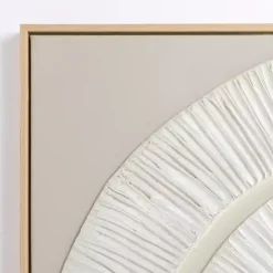 White Abstract Swirl Framed Canvas Art Print