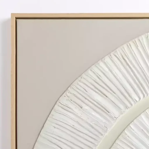White Abstract Swirl Framed Canvas Art Print