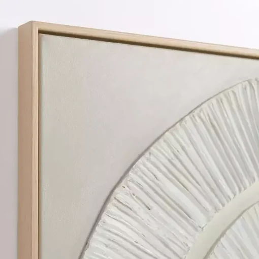 White Abstract Swirl Framed Canvas Art Print