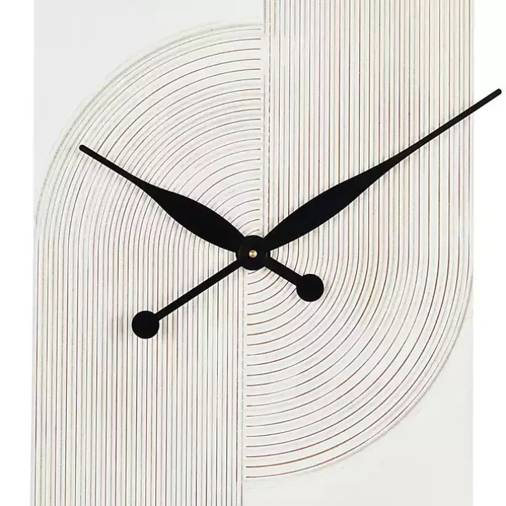 White and Black Carved Open Wall Clock
