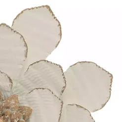 White and Gold Metal Flower Small Wall Plaque