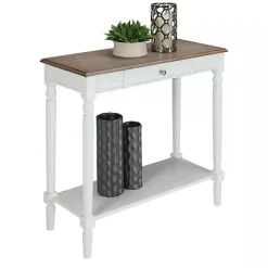 White and Natural Davis Console Table