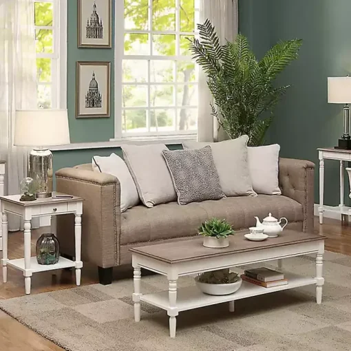 White and Natural Davis Coffee Table