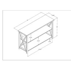 White and Rustic Oak Wood Farmhouse Console Table
