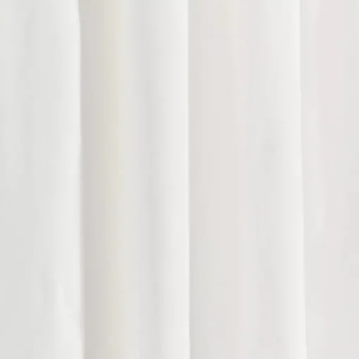 White and Tan Scalloped Curtain Panel Set, 84 in.