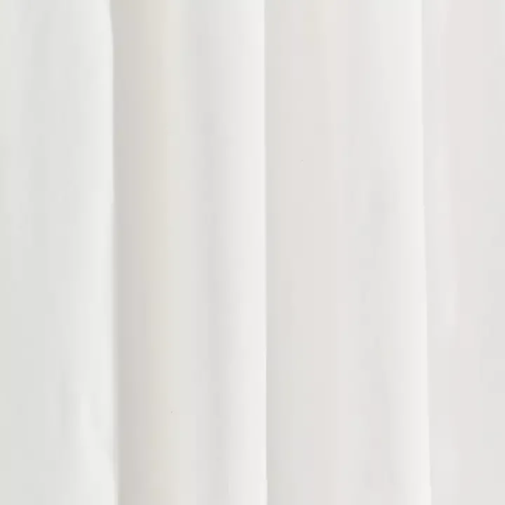 White and Tan Scalloped Curtain Panel Set, 84 in.