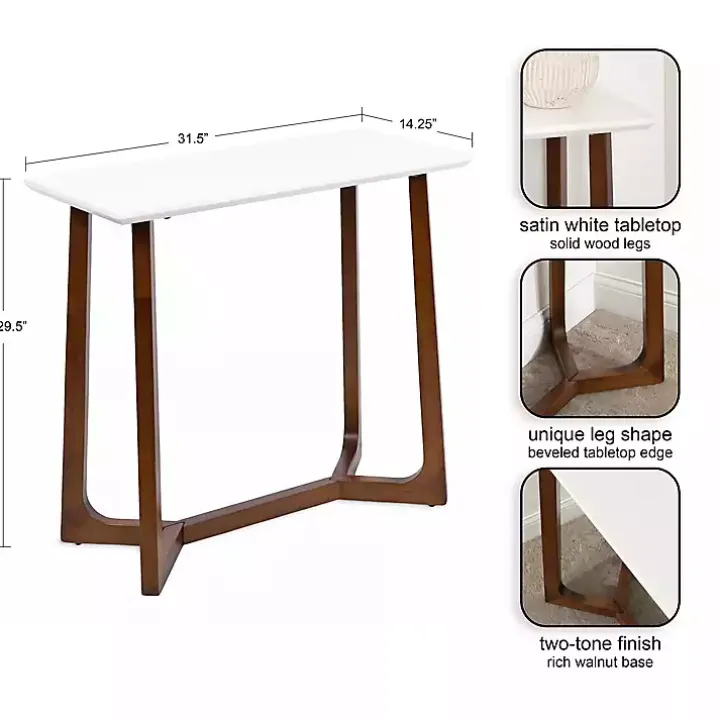 White and Walnut Olivia Console Table