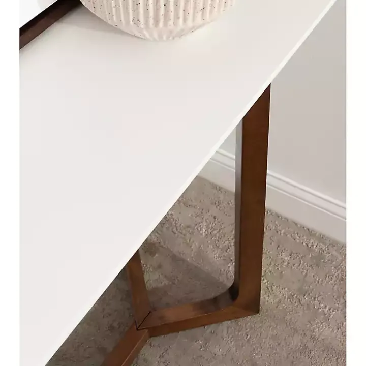 White and Walnut Olivia Console Table