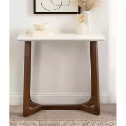 White and Walnut Olivia Console Table