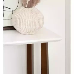 White and Walnut Olivia Console Table