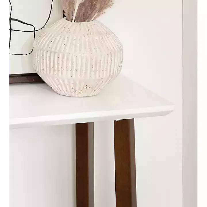White and Walnut Olivia Console Table