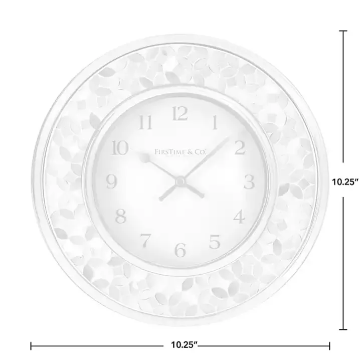White Arabesque Mosaic Frame Wall Clock