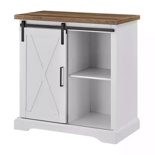 White Barn Door Cabinet
