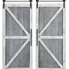 White Barn Door Galvanized Wall Plaques, Set of 2