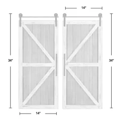 White Barn Door Galvanized Wall Plaques, Set of 2
