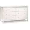 White Brazilian Pine Wood 6-Drawer Dresser
