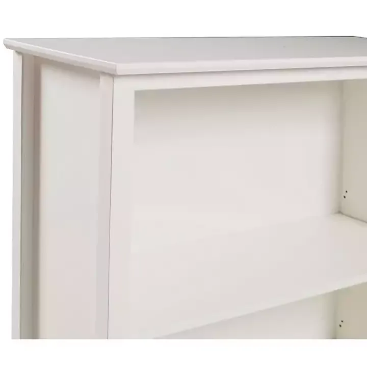White Brazilian Pine Wood 3-Tier Bookshelf