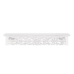 White Carved Floral Wall Shelf