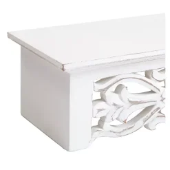 White Carved Floral Wall Shelf