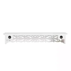 White Carved Floral Wall Shelf