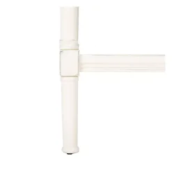 White Carved Pinewood Farmhouse Accent Table