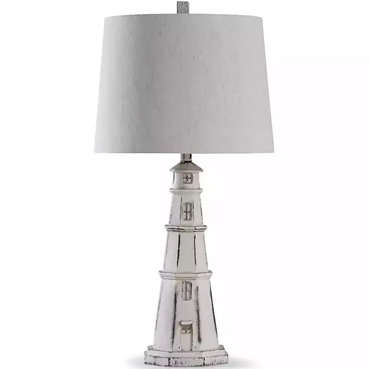 White Coastal Lighthouse Table Lamp