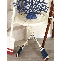 White Coastal Ship Accent Table