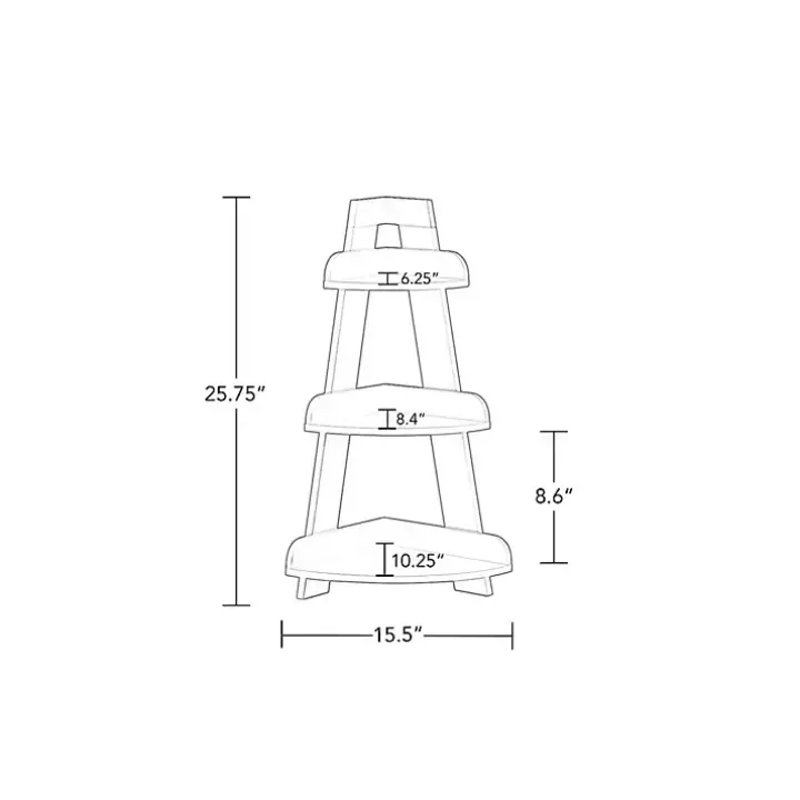 White Corner Ladder Shelf