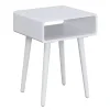 White Curved Edge Open Shelf Accent Table