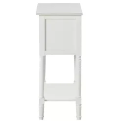 White 3-Drawer Turned Legs Accent Table