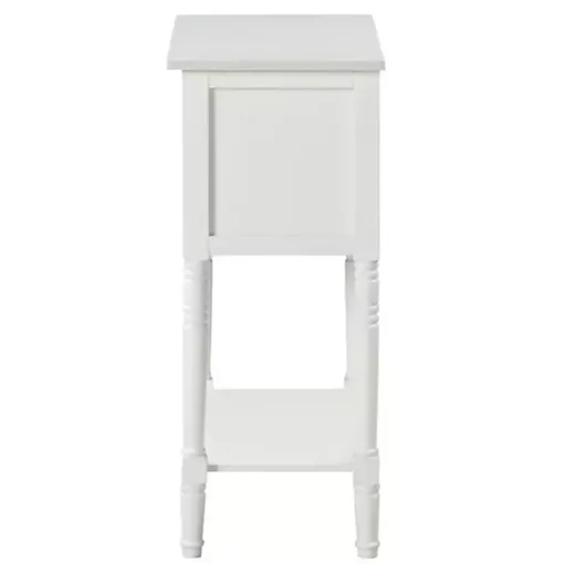 White 3-Drawer Turned Legs Accent Table