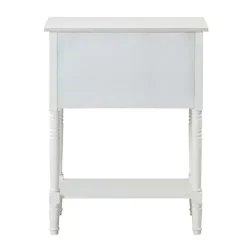 White 3-Drawer Turned Legs Accent Table
